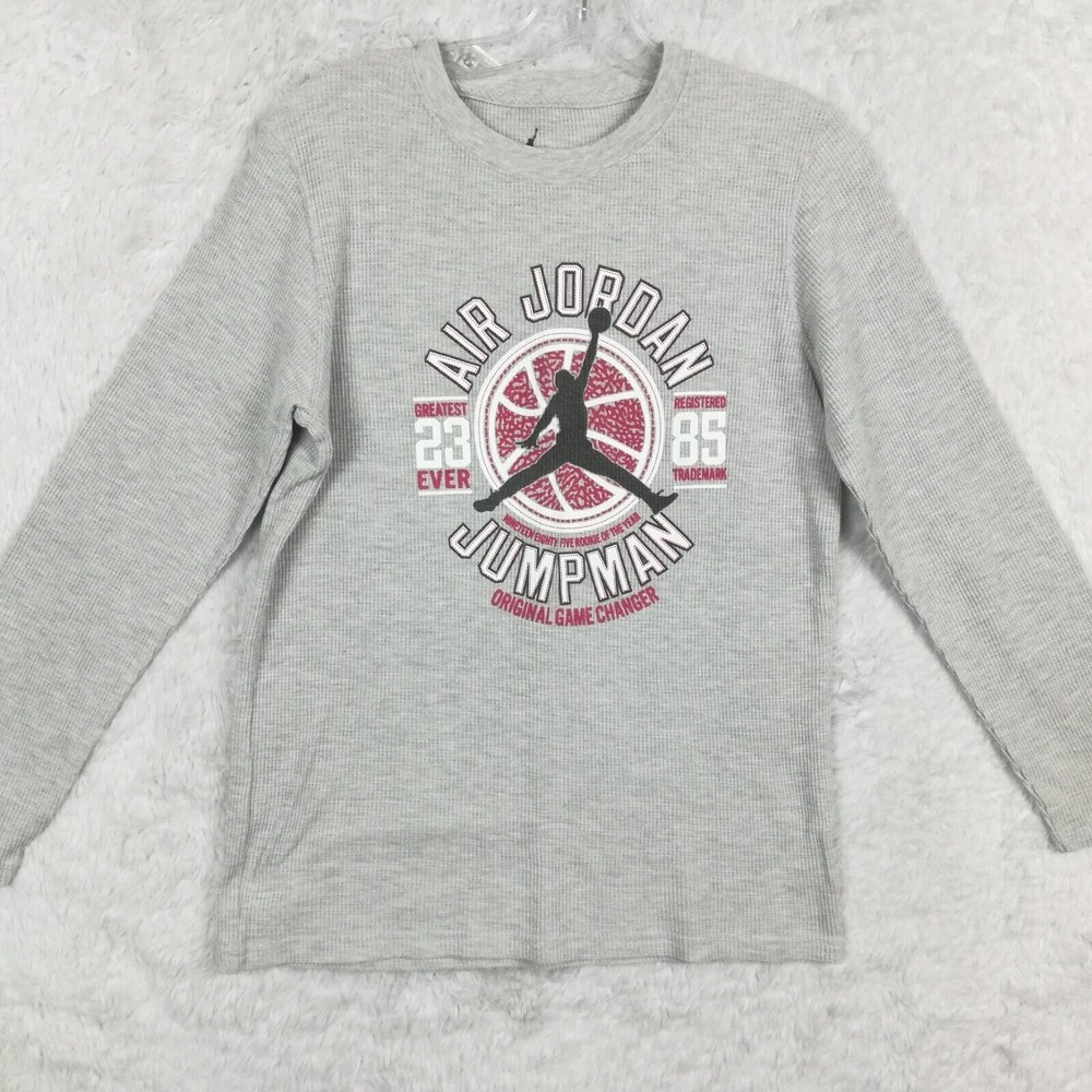 Air Jordan Boys‎ Jumpman 23 85 Thermal Long Sleeve Tee Gray Waffle Basketball L